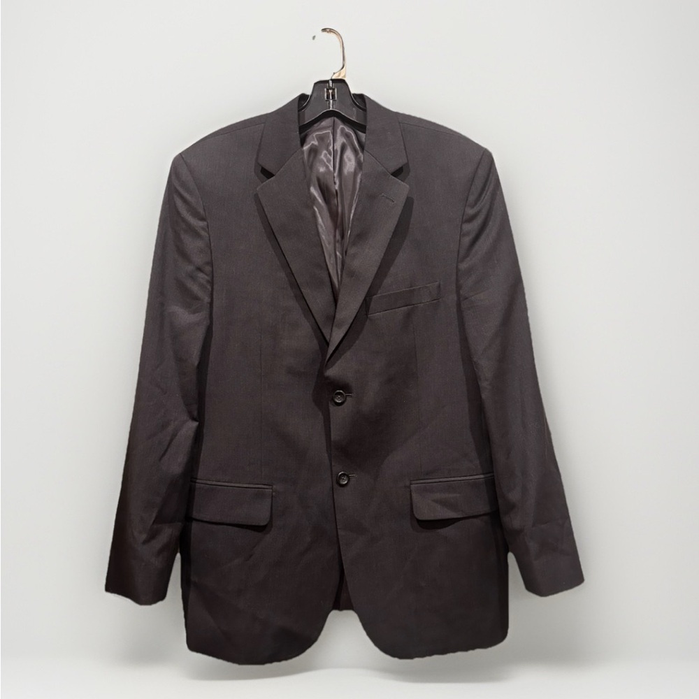 Pronto Uomo Blazer Mens 40R Regular 2-Button Wool Suit Coat Jacket Formal Black